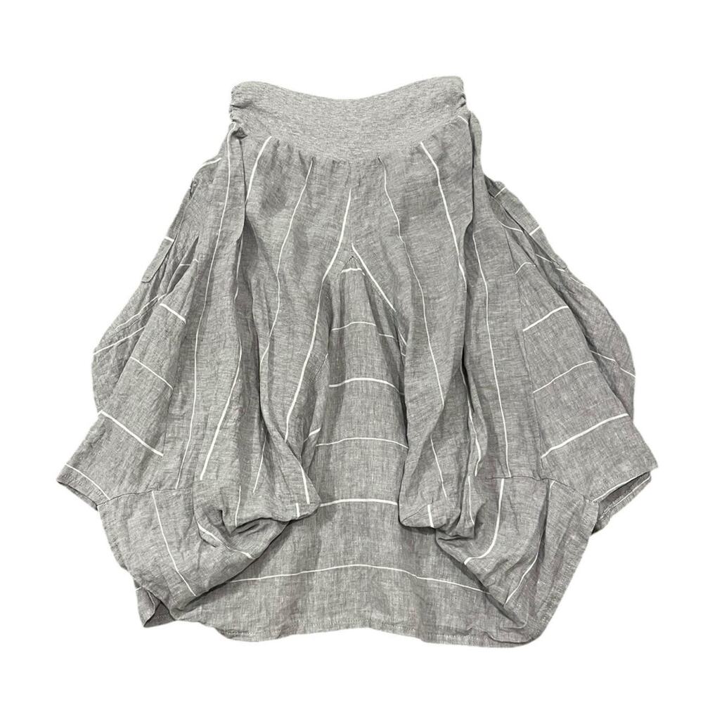 Vintage INIZIO avant garde asymmetrical Gray Linen balloon Skirt